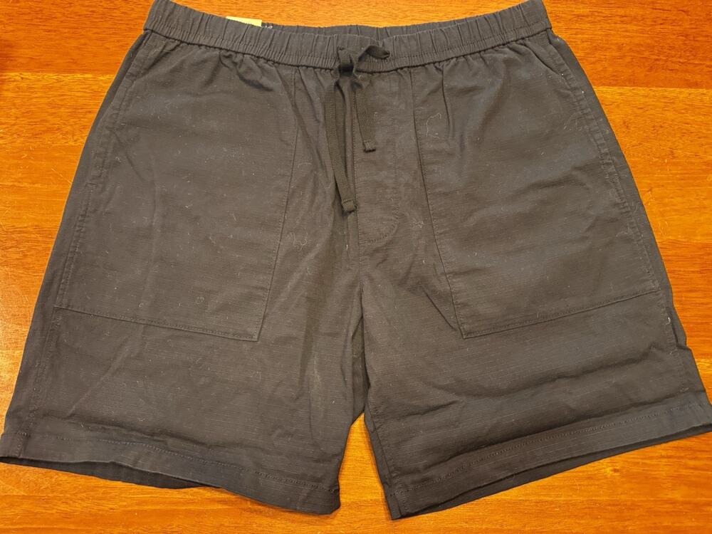 NWT Wallace And Barnes Large Solid Black Shorts Draw String Pockets New J Crew
